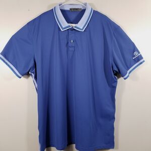 G/FORE Polo Golf Shirt Mens XL  Blue Barton Creek Logo Stretch Short Sleeve